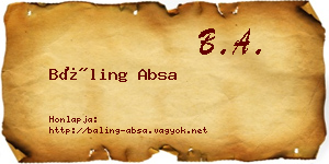 Báling Absa névjegykártya